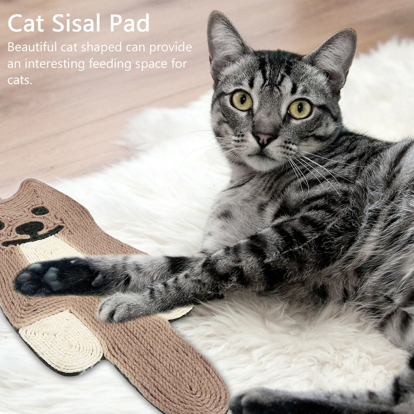 

Shaped Pad Scratching Hanging Play Mat Durable Natural Sisal Cat Supplies Furniture Protection Cat Pet Playing Pad Sisal