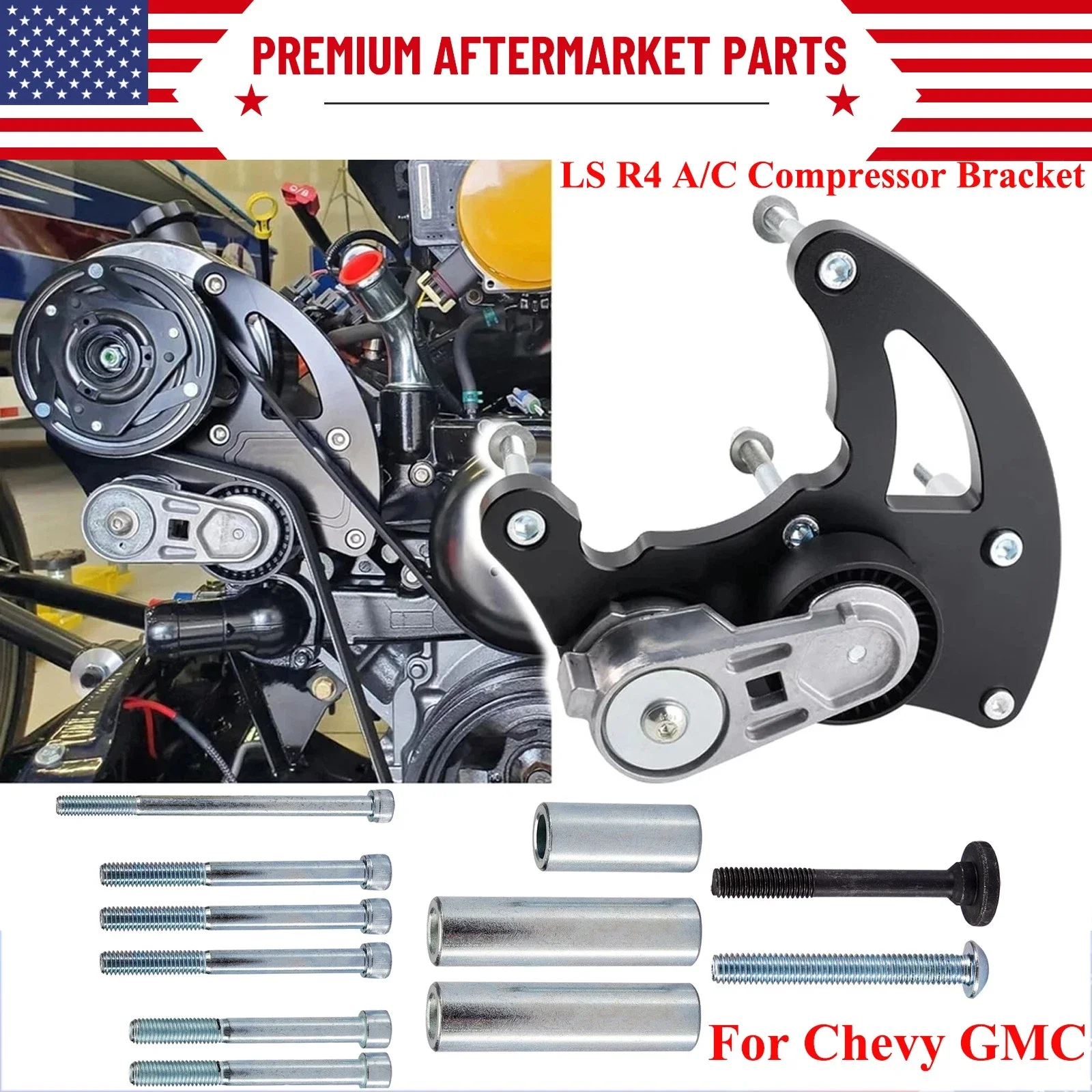 

For LS Truck SUV Vortec Engine R4 Compressor AC High Mount Bracket Kit for Chevy