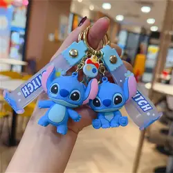 Disney Lilo & Stitch zabawki Keychian dzieci Anime ścieg wisząca laleczka brelok Kawaii anioł Keychians słodkie dziewczyny prezenty świąteczne