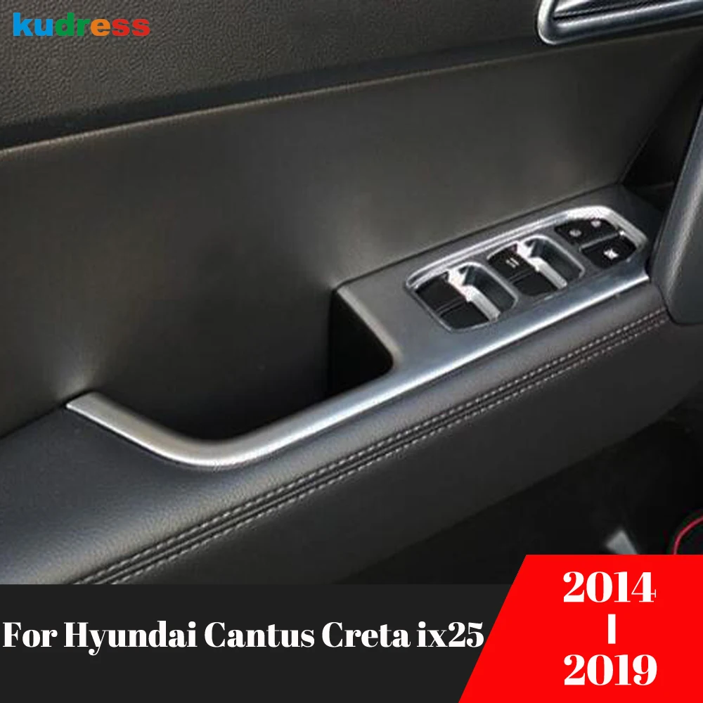 Car Window Lift Switch Button Cover Trim For Hyundai Cantus Creta ix25 2014 2015 2016 2017 2018 2019 Matte Interior Accessories