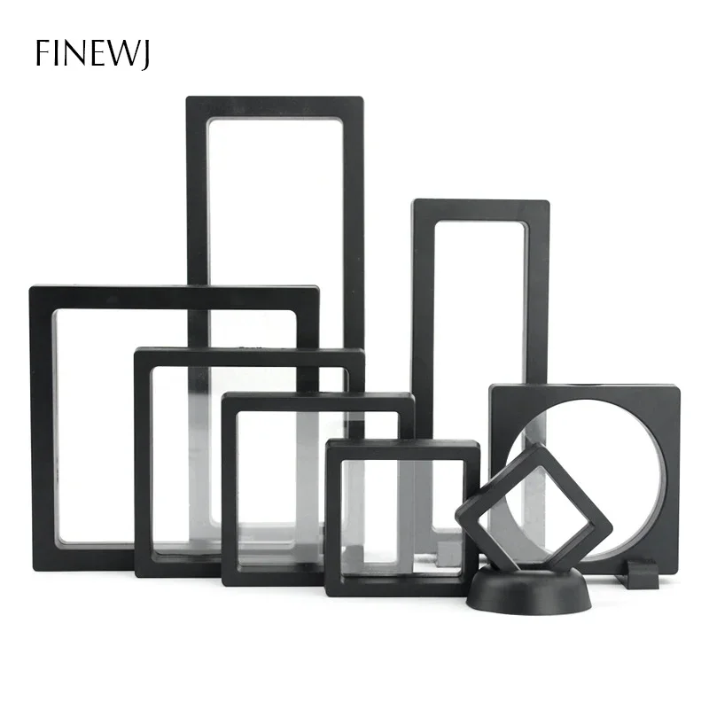 10 pc /lot Black or White Border Transparent PE Film Display Hanging Packaging Box Jewelry Ring Necklace Trinket Storage Box