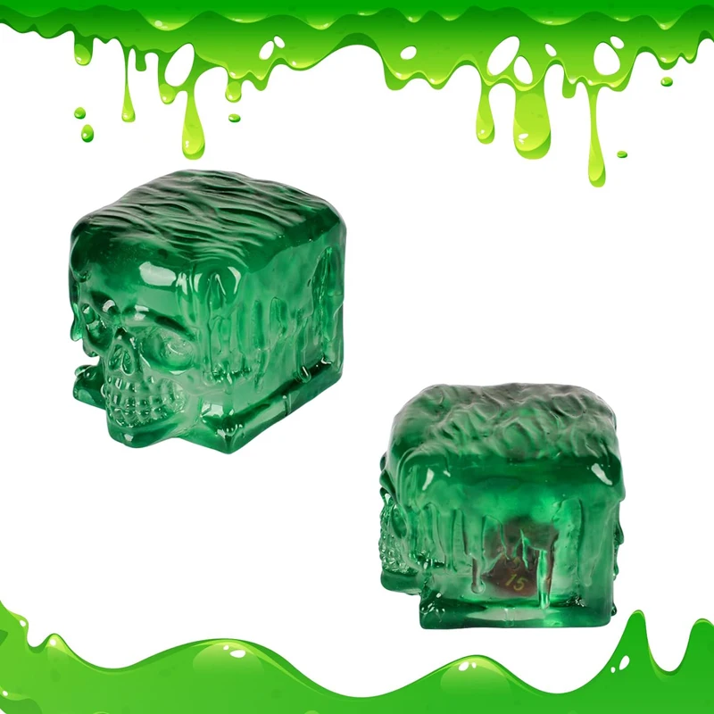 Skull Gelatinous Cube Dice Jail - Translucent Resin Dice Holder and Cage - Perfect DND Accessories and Gifts for Tabletop Game