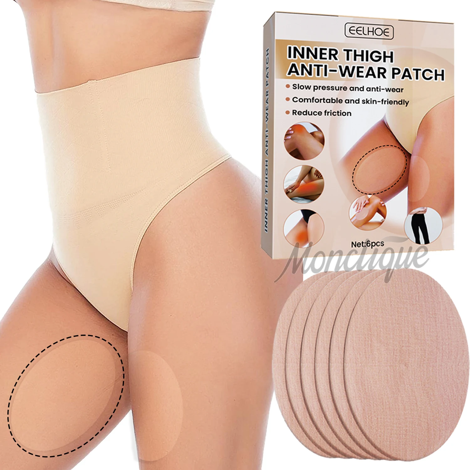 Anti-Scheuer-Oberschenkel-Anti-Verschleiß-Patch, hochelastischer Anti-Reibungs-Aufkleber, atmungsaktiver Vliesstoff, Einweg-Fitness-Laufen