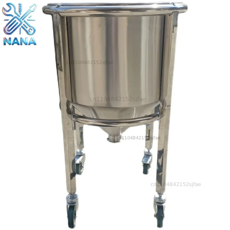 304 Stainless Steel Conical Hopper with Control Switch Ball Valve Liquid Powder, Custom Hopper Holder