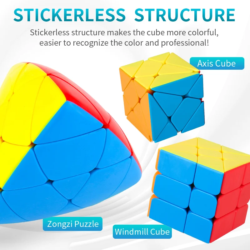 [Picube] MoYu Meilong Strange-shape Magic Cube Four Leaf Clover Double Skewb Polaris Maple Leaves Skewb Puzzle Education