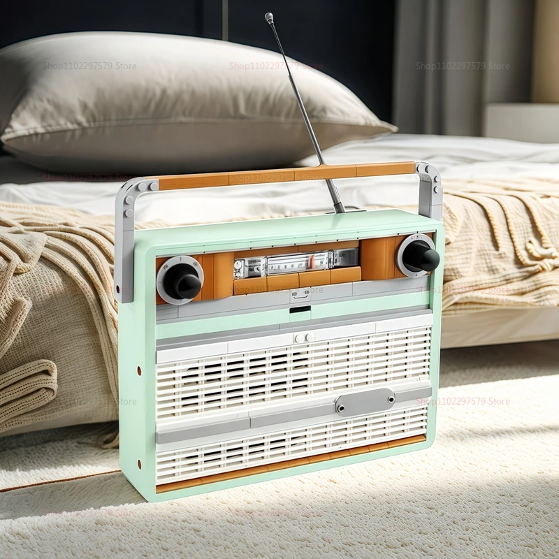 10334 أيقونات سلسلة ريترو راديو نموذج اللبنات 1970s راديو الموسيقيين الديكور بناء ألعاب أطفال الكبار المقتنيات الهدايا