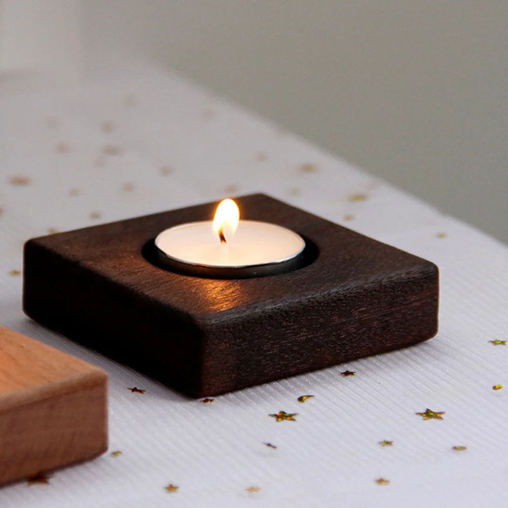 

Wooden Holder Tealight Stand Votive Home Decorations LED Tea Lights Ornament Compact Space Saving Handmade