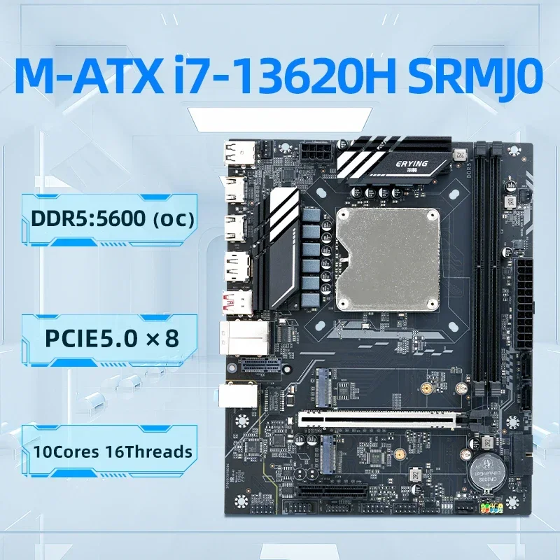 ERYING DIY Gaming PC Computers Motherboard with Onboard Core CPU Interposer Kit i7 13620H i7-13620H 10C16T DDR5 RAM Desktops