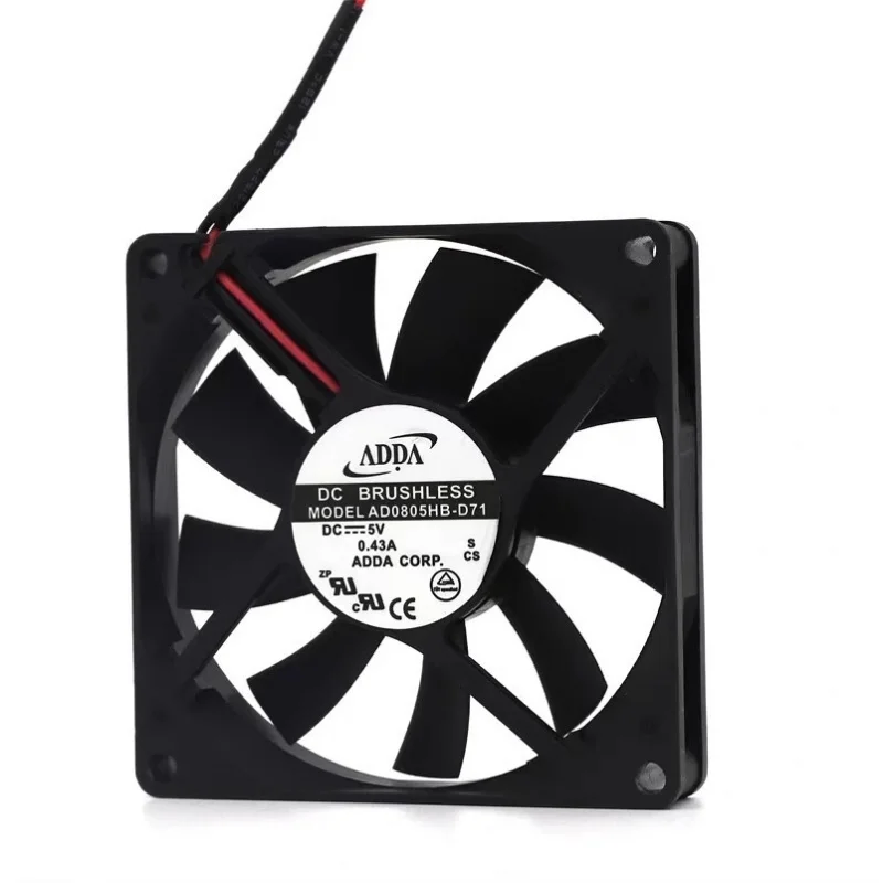 

S+ ADDA AD0805HB-D71 DC5V 0.43A 80*80*15MM 2-Wire Silent Cooling Fan