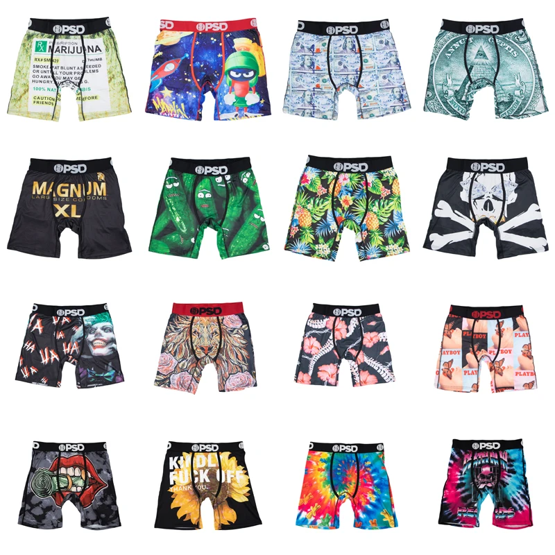 1Pcs Men Underwear Breathable Nylon Men\'s Boxershorts Fashion Printed Mens Underpants Man Panties Sexy Men Trunks Boxer Briefs