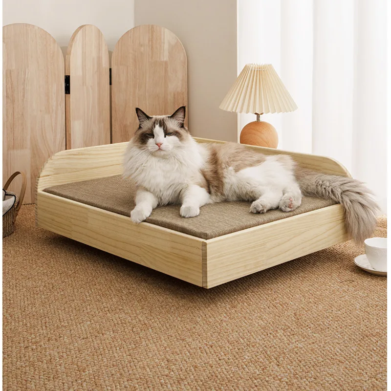 Four Season Universal Cat Beds Solid Wood Moisture-proof Pet House Thickened Soft Pad Dog Sofa Stable Load-bearing Pet Furniture