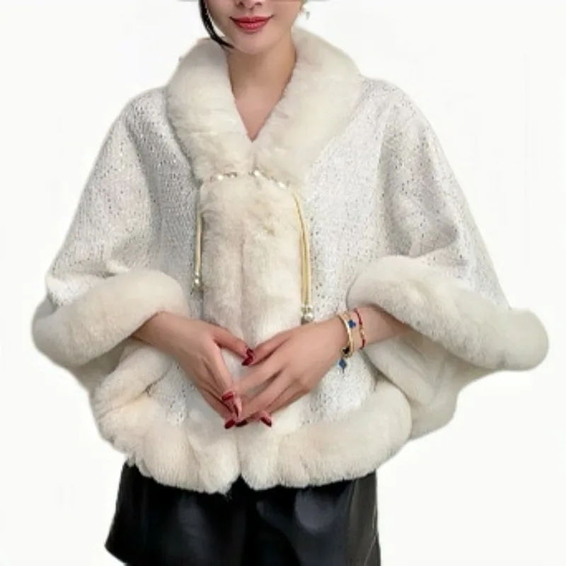 

ZXRYXGS Temperament Trend Faux Fur Shawl Women Jackets Noble Elegant Autumn Winter Coat Women's Clothing 2025