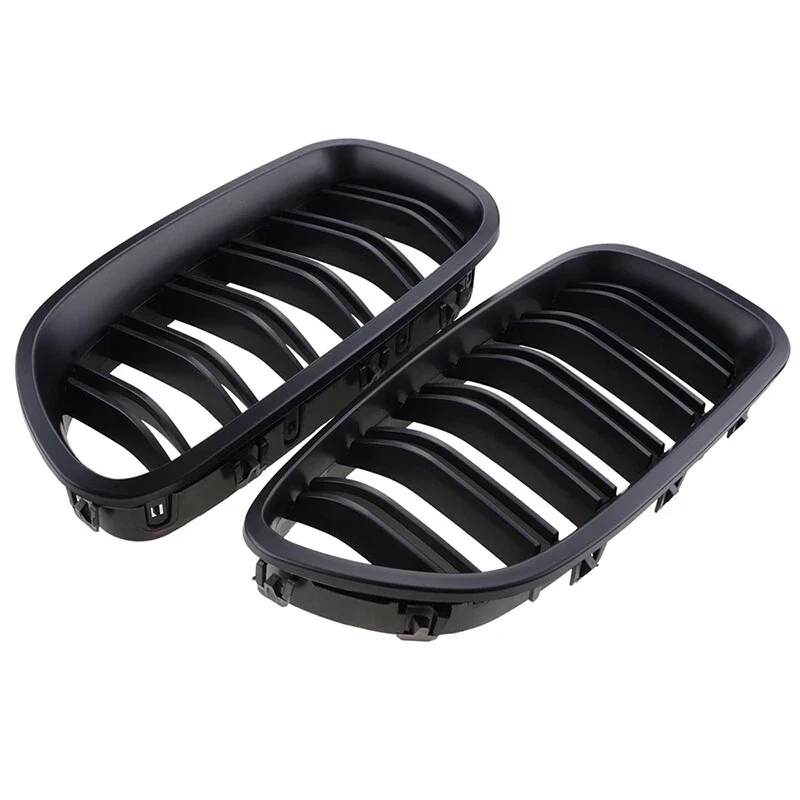 Für BMW 5er F10 F11 M5 2010-2016 Auto Styling Doppel Linie Kühlergrill Nieren ABS Fronthaube Racing grill Schwarz Auto Zubehör