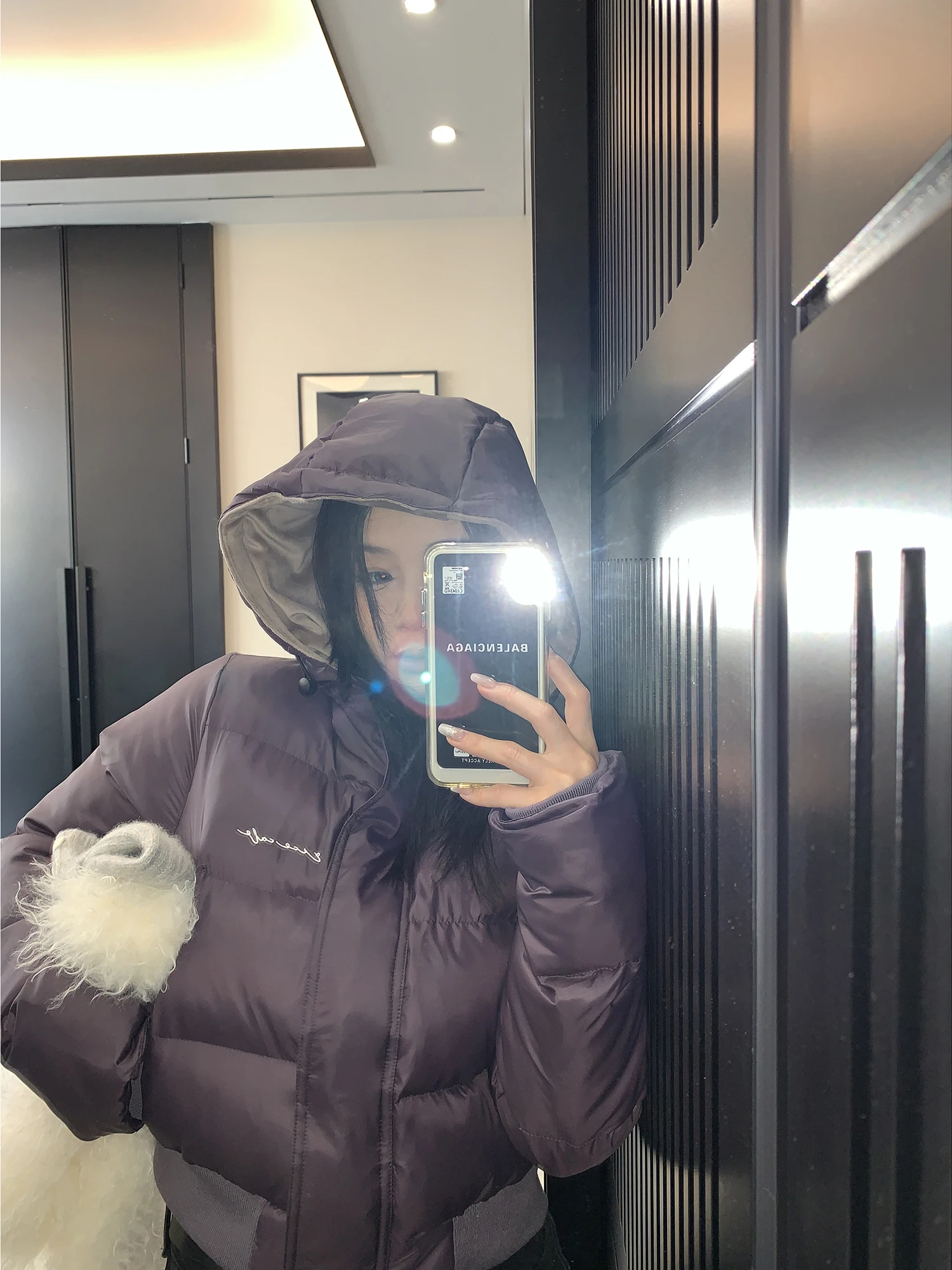 

Oisis Street Sle Thiened ort Cotton Jaet Women's Warm Loose Slimming oulder Connected Hood Cotton Coat