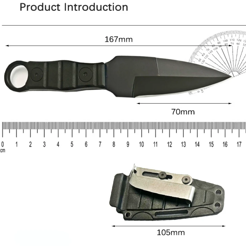 New products: Outdoor small straight knife, high hardness survival knife, camping EDC portable,utility knife +K sheath