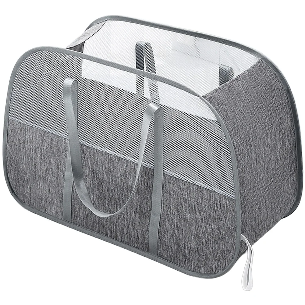 Ventilated Foldable Hamper for Laundry Clothes Toys with Oxford Fabric and Reinforced Steel Wire 68x31x45cm Build