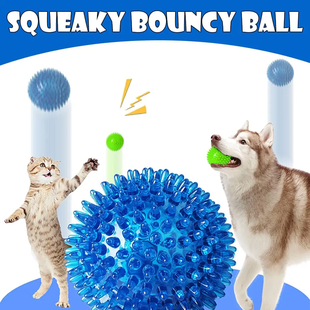 3/6Pcs Squeaky Dog Ball Toys,Dog Chew Balls for Boredom, Floatable Pool Dog Toys,Puppy Teeth Cleaning Toys for Small Medium Dogs - Image 4