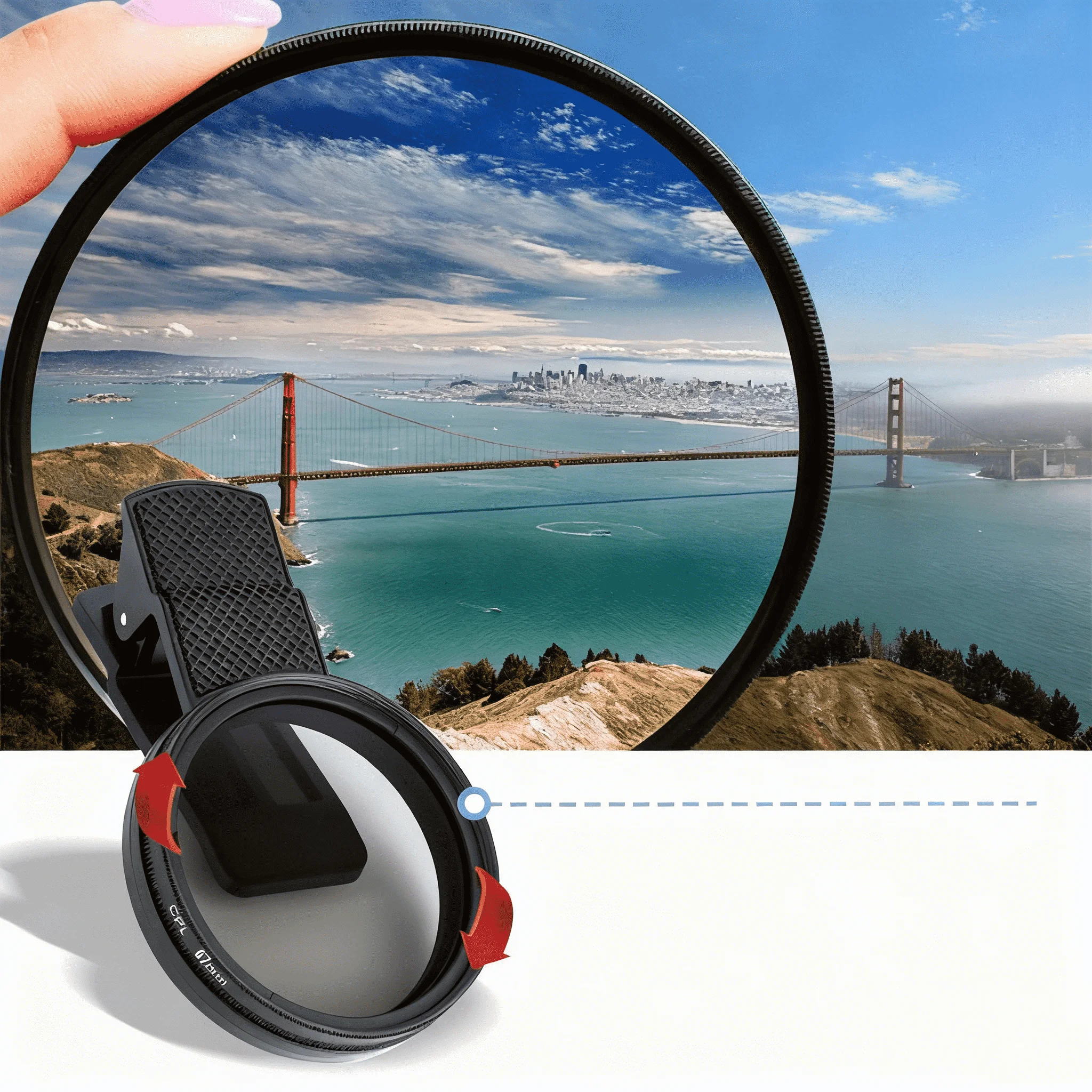 

Круглый поляризатор CPL диаметром 52 мм используется для фотографии мобильных телефонов для устранения стекла/водного отражения и улучшения цвета, наклондин.