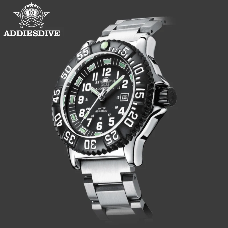 ADDIESDIVE Uomo Fahsion Casual Sport Nylon Cinturino per orologio Luminoso Diving Outdoor Orologio al quarzo in acciaio inossidabile reloj hombre