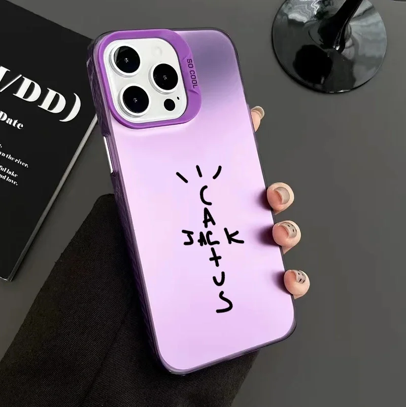 الفاخرة شارع سكيت الصبار الهيب هوب للصدمات جراب هاتف آيفون 16 15 14 13 12 11 برو ماكس ترافيس سكوت عدسة حماية