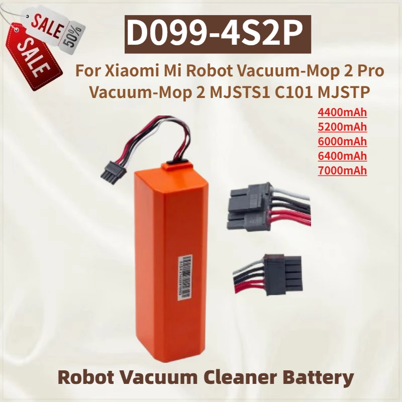 

High Capacity D099-4S2P Battery 14.4V 7000mAh For Xiaomi Mi Robot Vacuum-Mop 2 Pro / 2 MJSTS1 C101 MJSTP Brand New High Quality