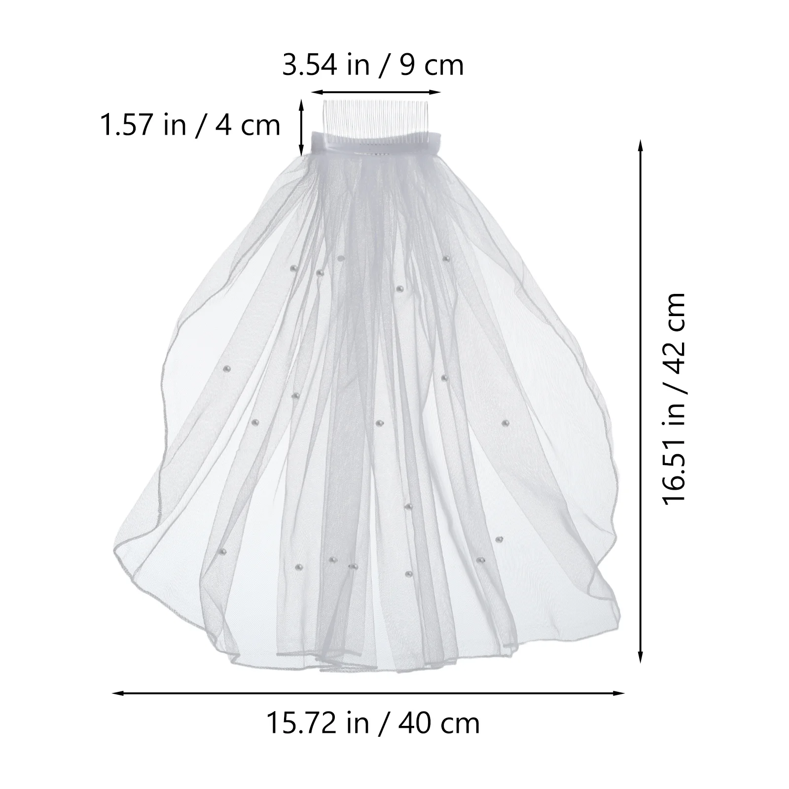 White Bridal Short Wedding Veil Length Comfortable Comb Hair Easy Use Wedding Accessory Bridal Veils Veil For Bride