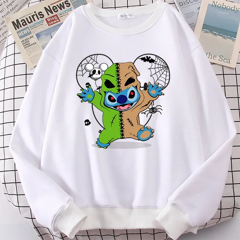 STITCH halloween Halloween Hoodie Funny Print Disney Loose Sweater