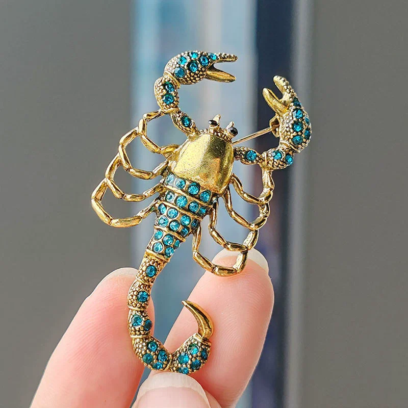 Fashion Luxury Jewelry Scorpion Rhinestone Alloy Animal Brooches For Men In Stock Corsage Brooch Accessories Pins Backpack