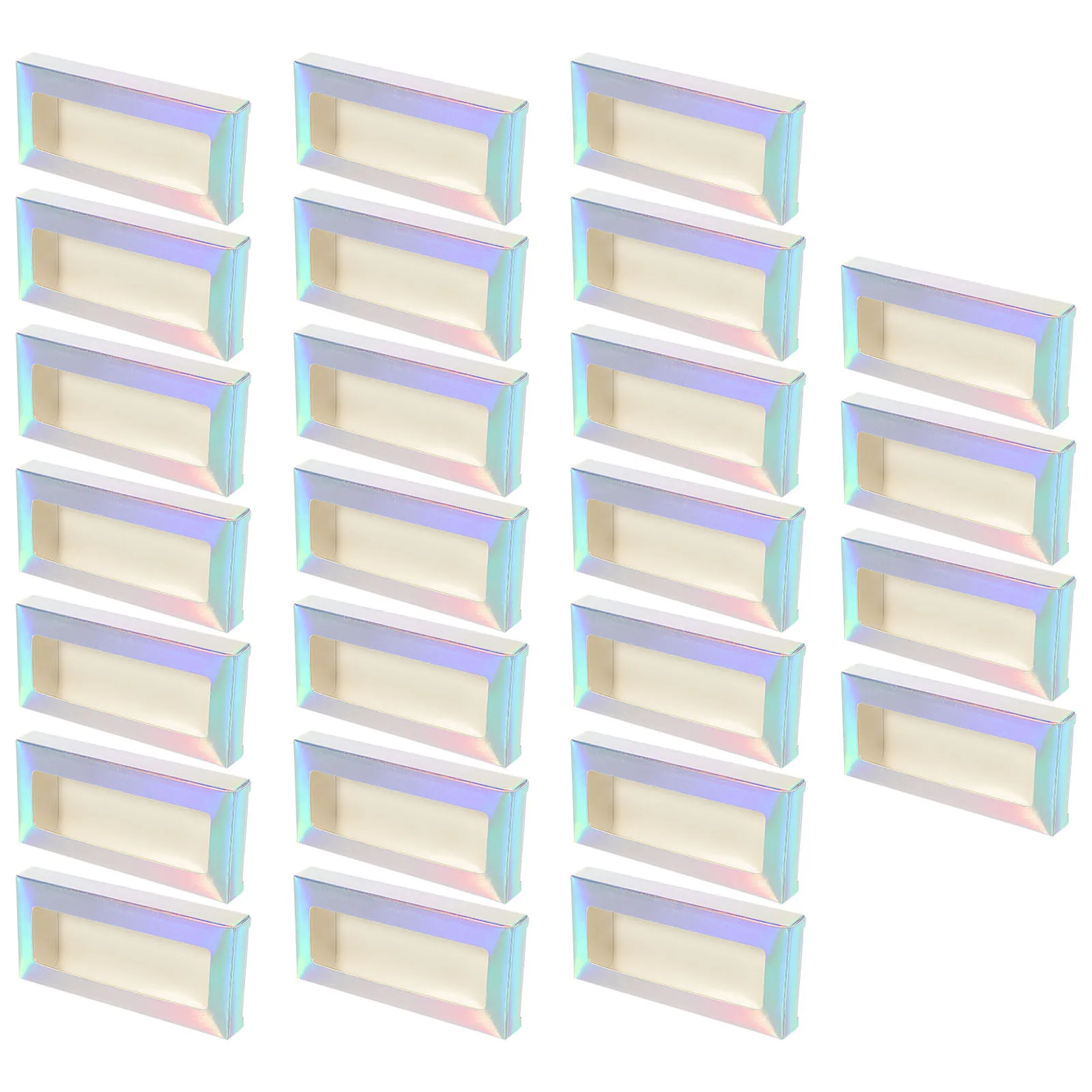 25 Stück Farbbox Wimpernbehälter Bunte Großverpackung Karton Leere Boxen Falsche Wimpern