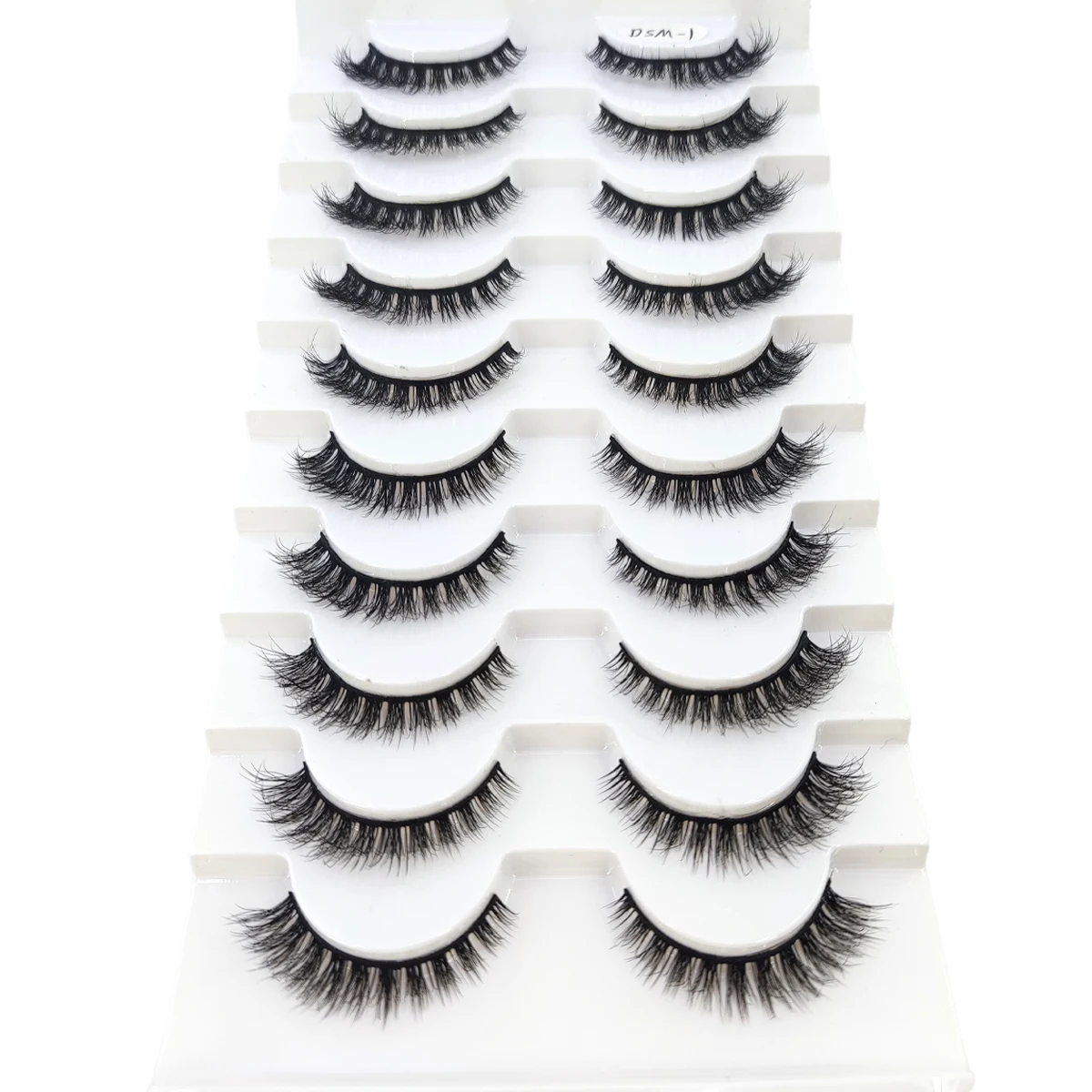 5/10 maquiagem de cílios duplos macio e fofo 3d artificial vison cílios postiços grossos enrolados à mão cílios postiços naturais