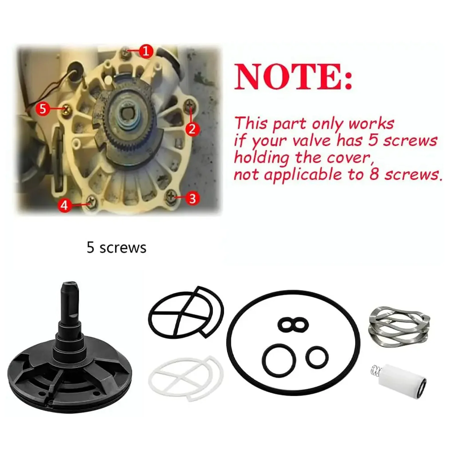 7238468 Kit Segel Rotor Katup Standar Pelunak Air 3/4 inci, Pengganti Katup Kontrol Pelunak Air 7238468 untuk 5 Tutup Sekrup
