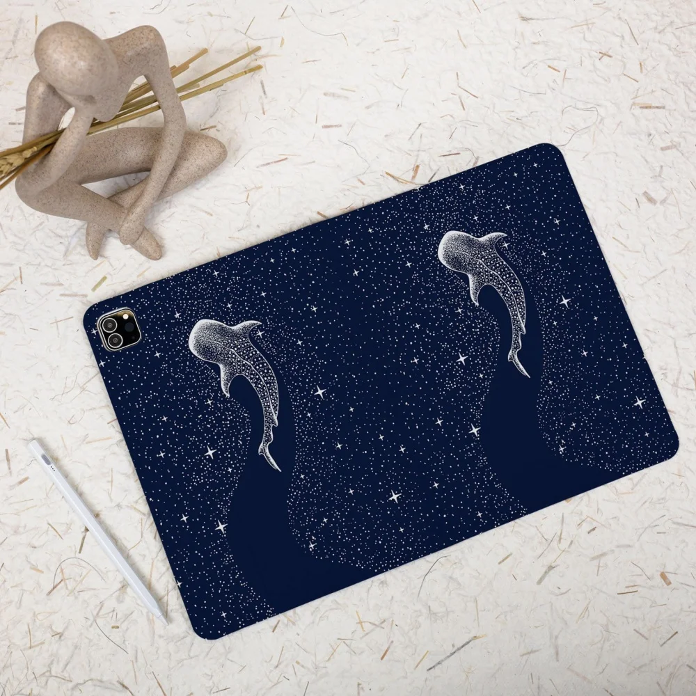 Fancy Star Whale Simple Art iPad Case for iPad 10.9 9.7 iPad 7/8/9/10 Air 5 4 Case iPad Pro 11'' 12.9'' Pro 2022/2021 Mini 6