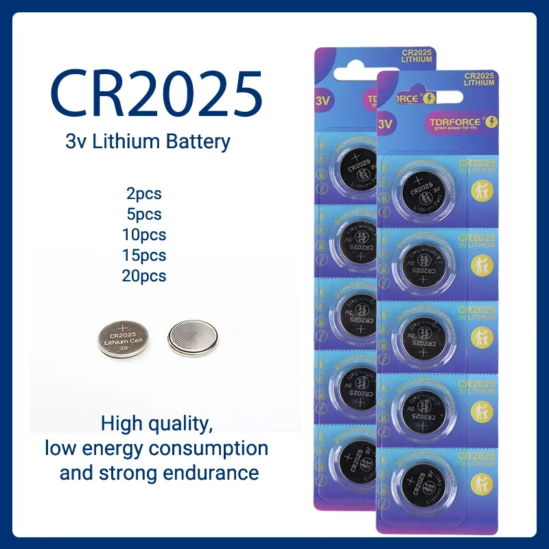 

50/100PCS CR2025 Battery 3V Lithium Button Batteries cr2025 Coin Batteries for Watch Calculator Toy Car Remote Control Coin Cell