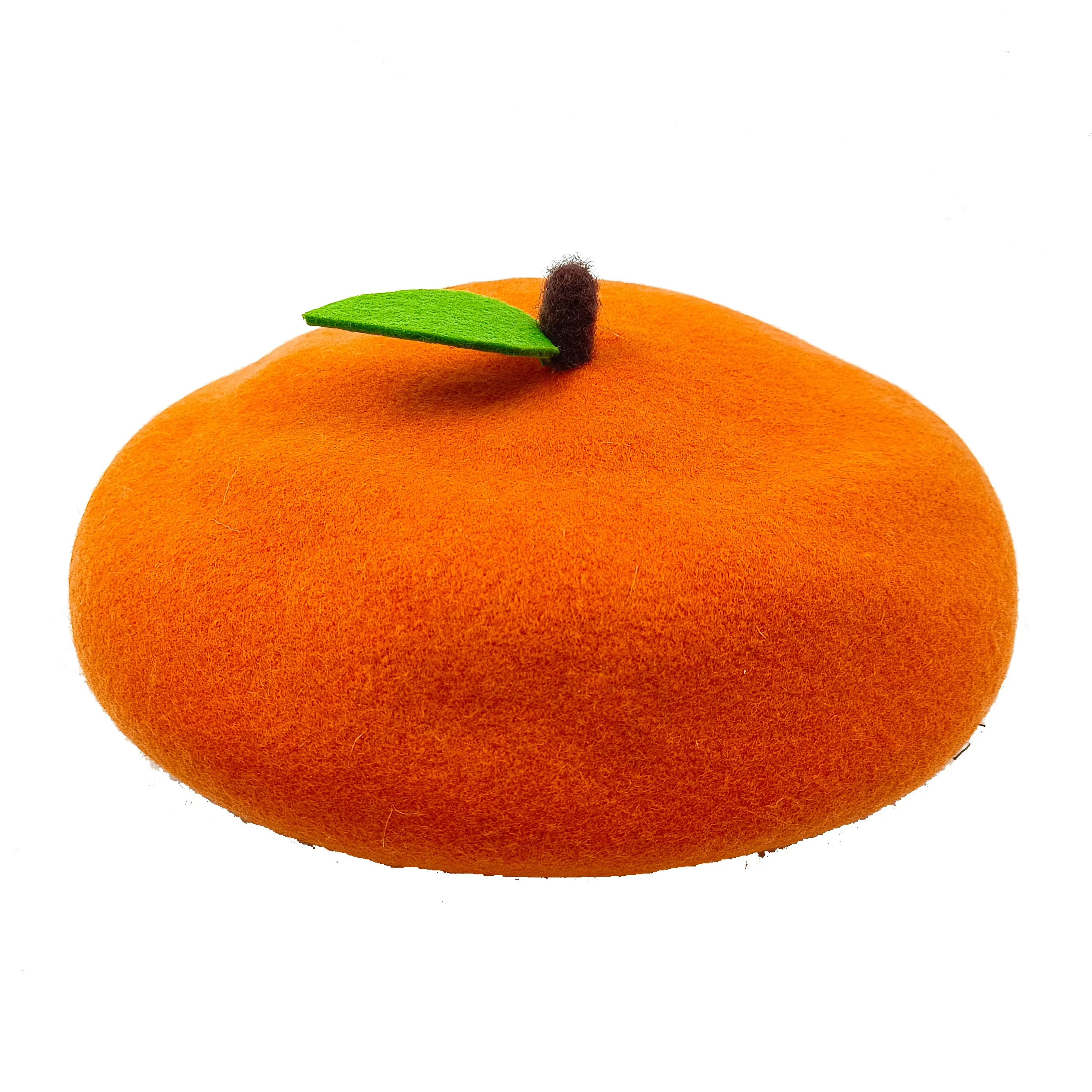 2741 Winter Beret Hat Cute Poached Egg Soft Wool Felt Beret Handmade Painter Women main image 2