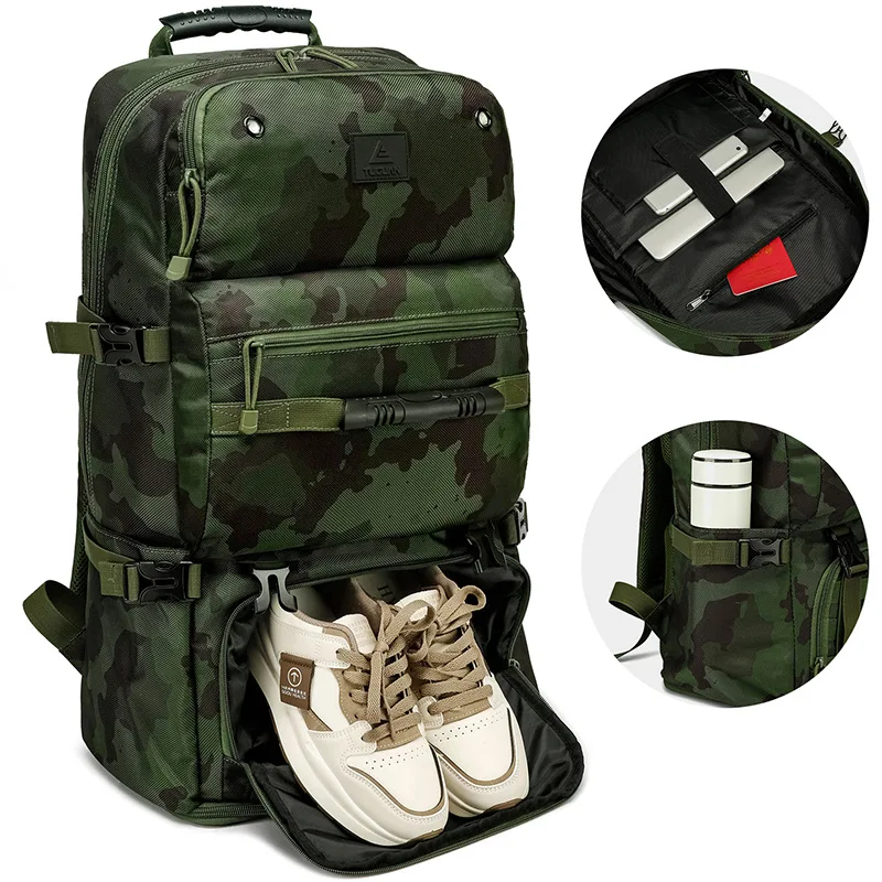 Imagem -03 - Oulylan-camuflagem Mochila Grande Capacidade Impermeável Expansível Tático Independente Compartimento de Sapato Mochila de Viagem