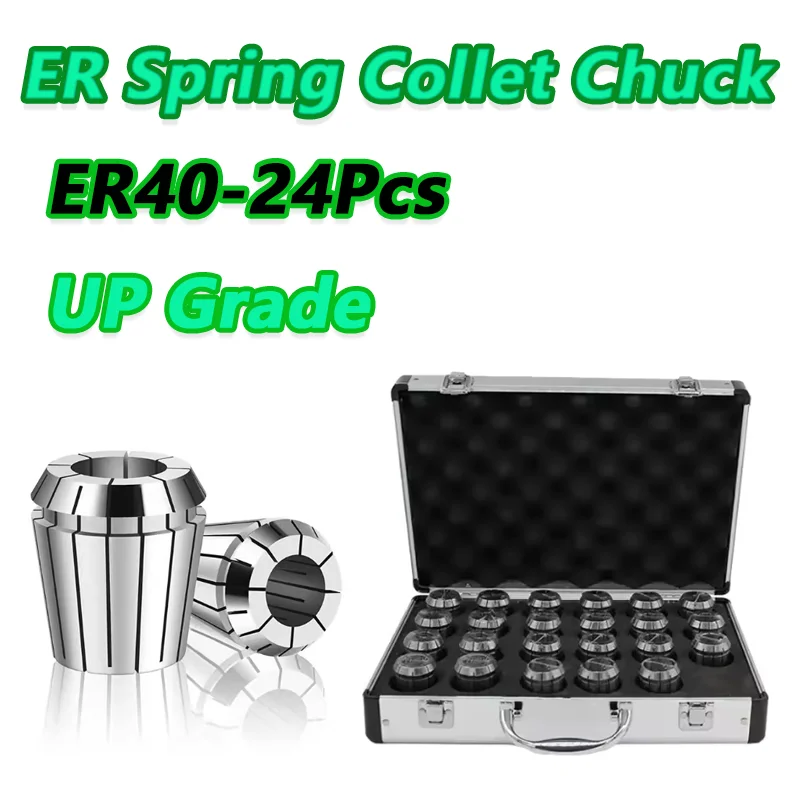 Machine Tool Accessories High Precision ER40-24pcs Set 65Mn Er Collet Set for Milling Chuck ER40 Spring Collets