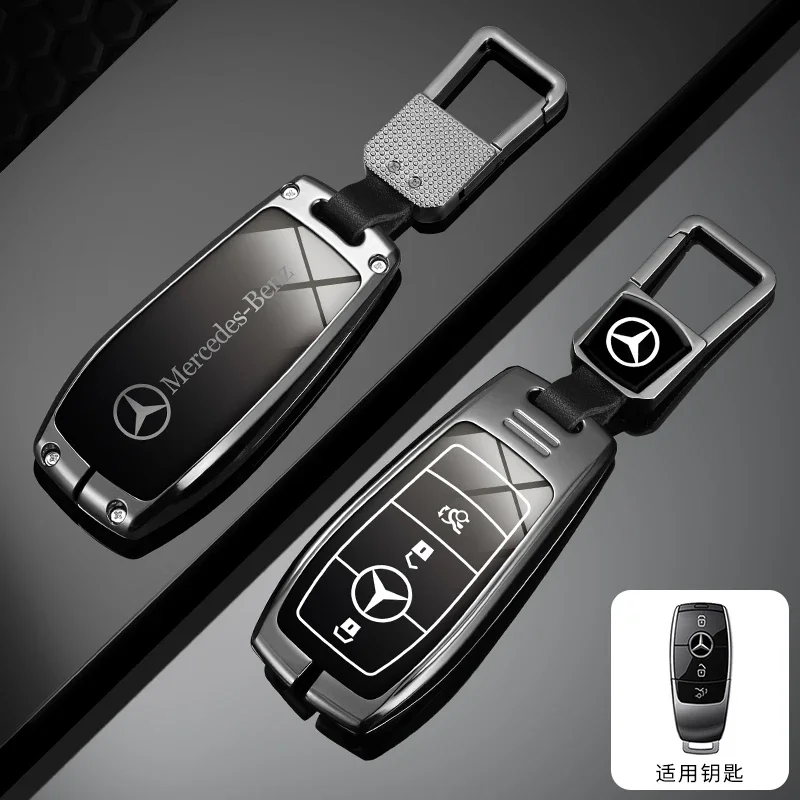 Car Key Case Cover Zine Alloy Shell Holder Accessory For Mercedes Benz A C E S G Class GLC CLE CLA W177 W205 W213 W222 X167 AMG