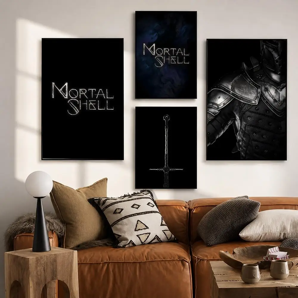 Video Game Mortal Shell Poster HD poster wall art self-stick no-residue for home cafe office great gift