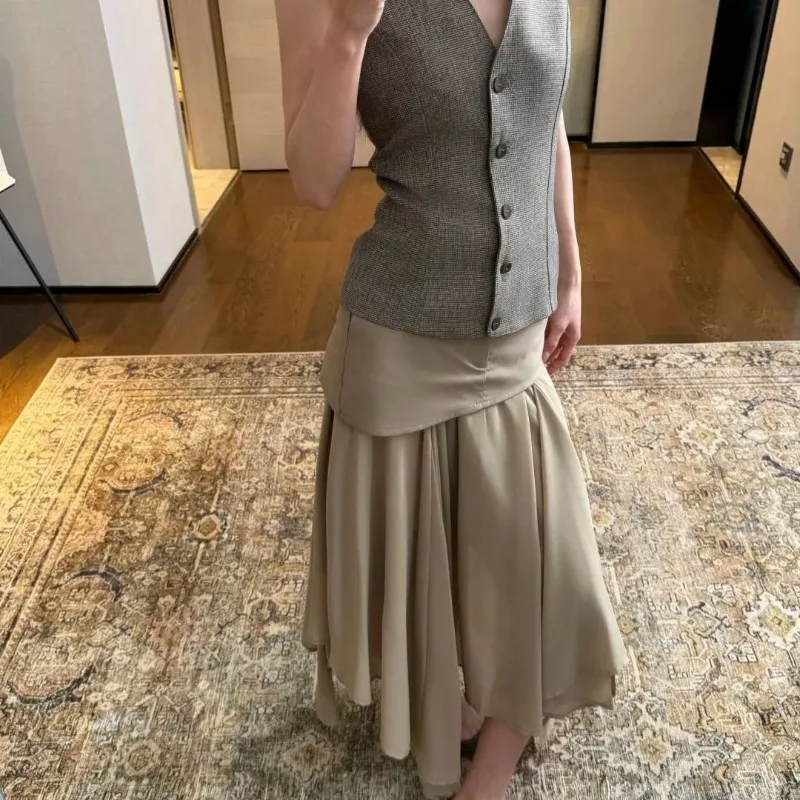 American Retro Irregular Skirt 2026 Summer Temperament Design Short Skirt