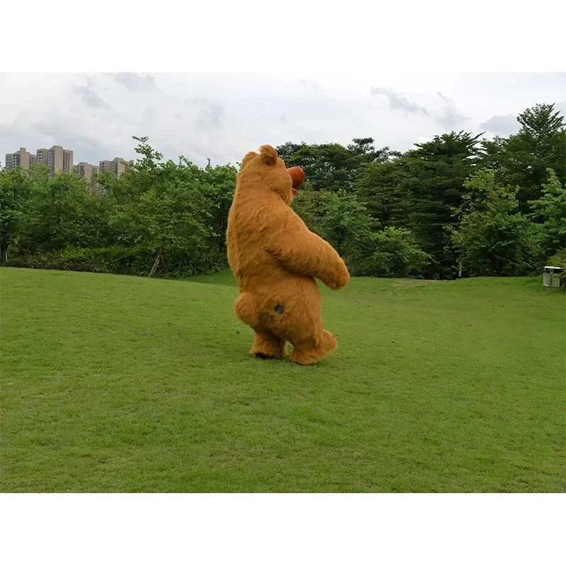 300cm Inflatable Cute Furry Plush Bear Cartoon character Mascot Costume Advertising Ceremony Fancy Dress Party Animal carnival