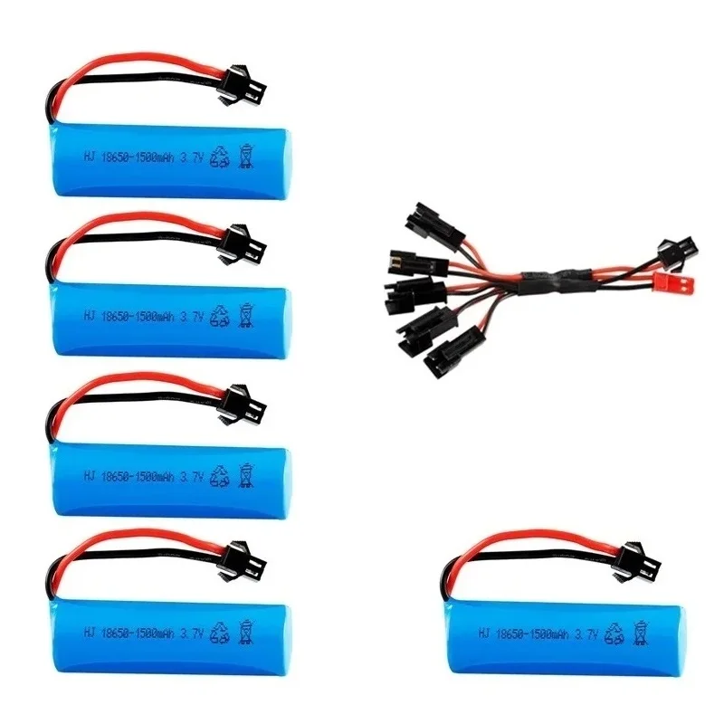 

Литий-ионный аккумулятор 3,7 в 1500 мА/ч 18650 + зарядное устройство для JJRC RC трюковая машина Q70 Q85 игрушки SM разъем RC лодка автомобиль водяной мягкий пистолет Запчасти для аккумулятора