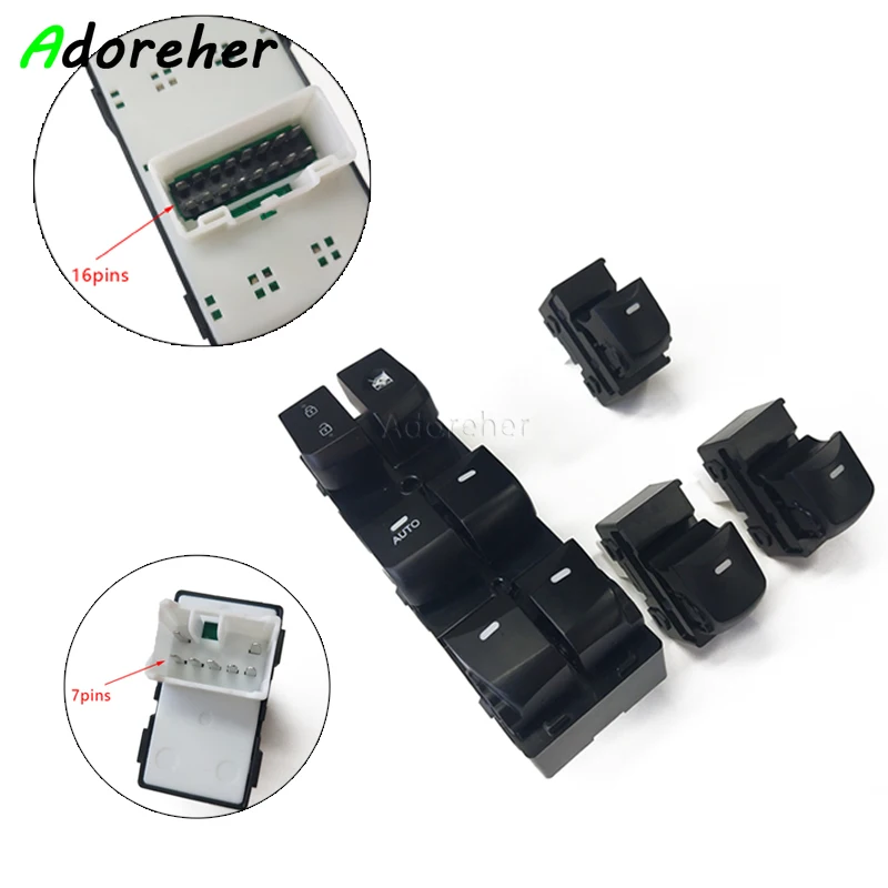 

Set of 4 Doors Front Left Single Row AUTO Window Lifter Switch Button for Hyundai Elantra 93570-4V010 93570-4V000RY