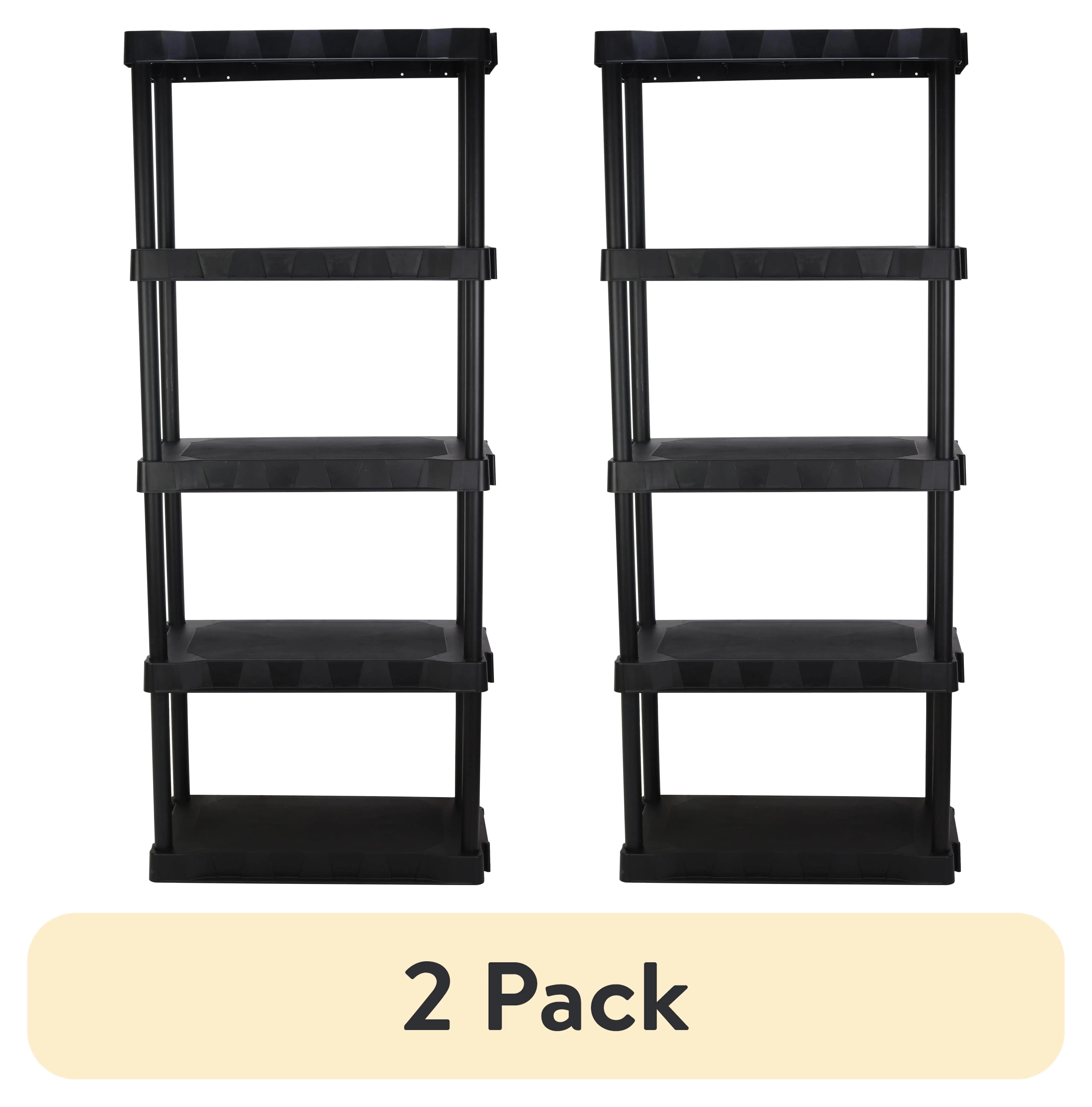 

13.88"D x 30"W x 73.9"H 5-Shelf Plastic Garage Shelves, Black