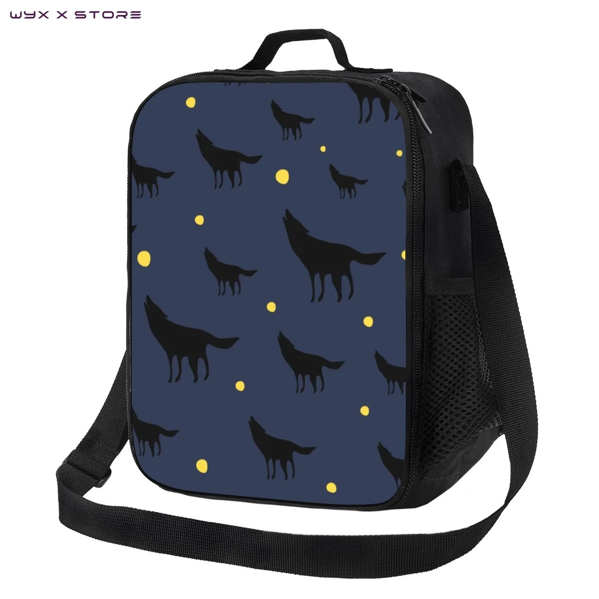 

Black Cartoon Wolf Lunch Boxes Lunch Container Thermal Cooler Lunch Box For Travel