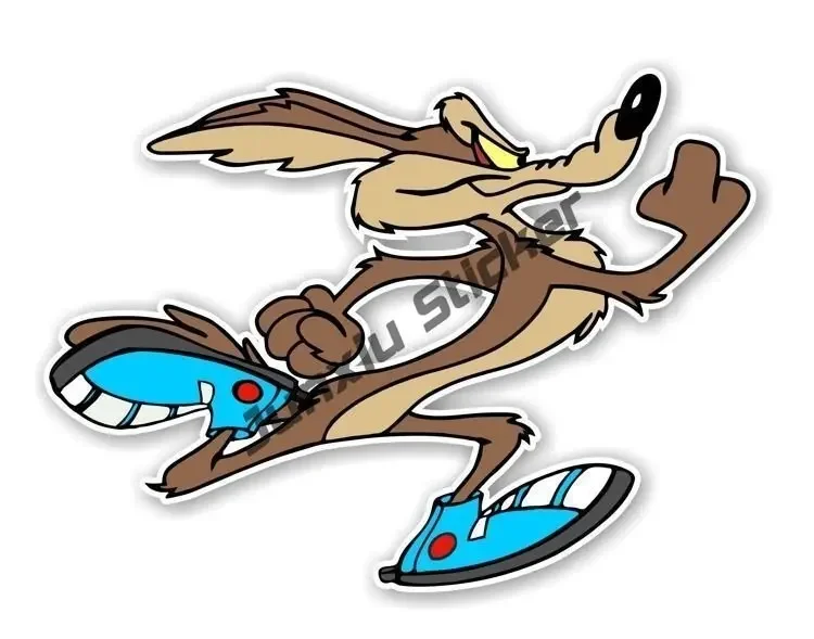 Coyote Splat Hitting Help Decal Reflective Dent Fix Cartoon Car Decal Cars Wall Door Laptop Truck Bumper Window Decal Bandaid