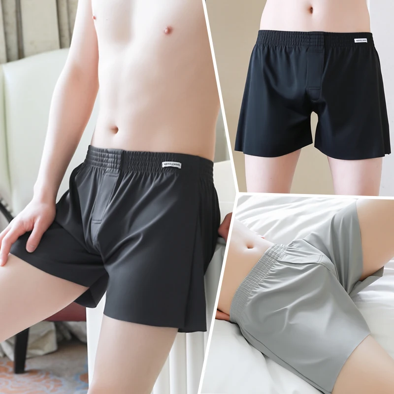 

Large Size Mens Ice Silk Arrow Boxer Shorts Breathable Loose Sleepwear Underwear Cool Comfortable Pants 1PC Discount M-XXXXXL