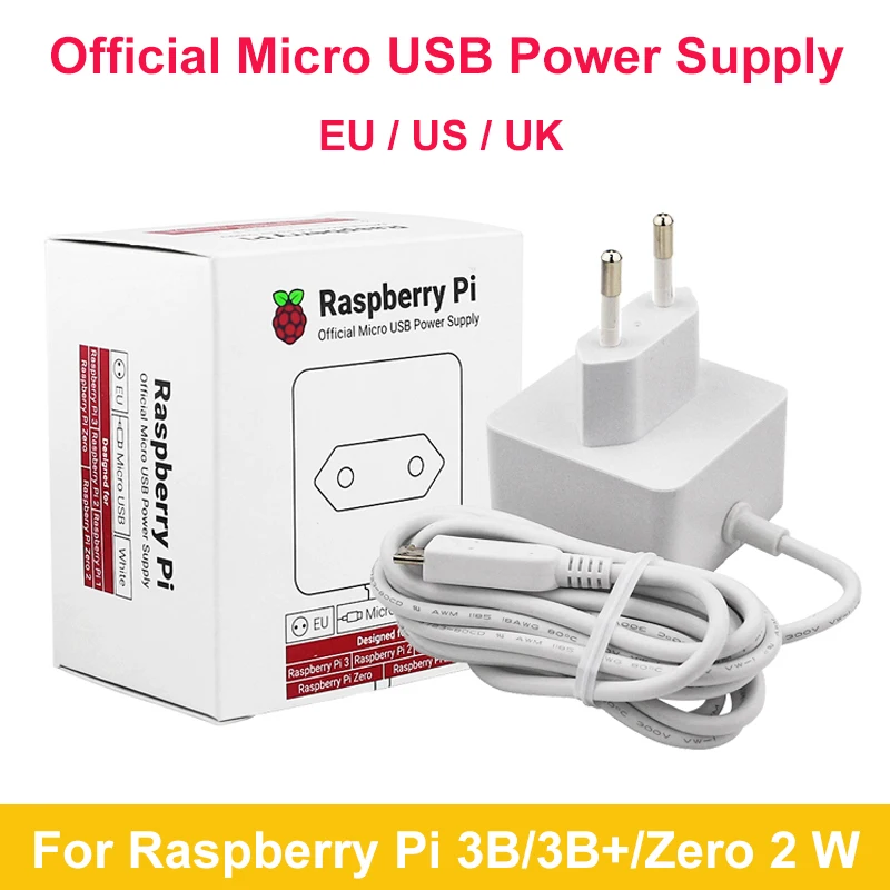 Himbeer-Pi offizielles Micro-USB-Netzteil 5,1 V 2,5 A Ladegerät 12,5 W Stecker adapter für Himbeer-Pi 3 Modell B 3B 2B Null 2 W.