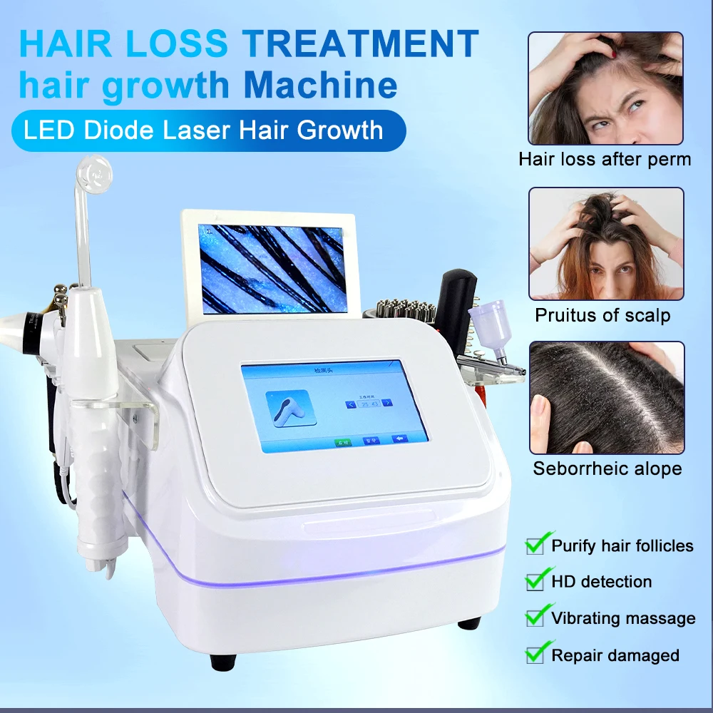 

7 in 1 Hair Loss Follicle Scanner Massager Treatment HD Detector Analyzer Device Hair Scalp Analysis Machine Screen