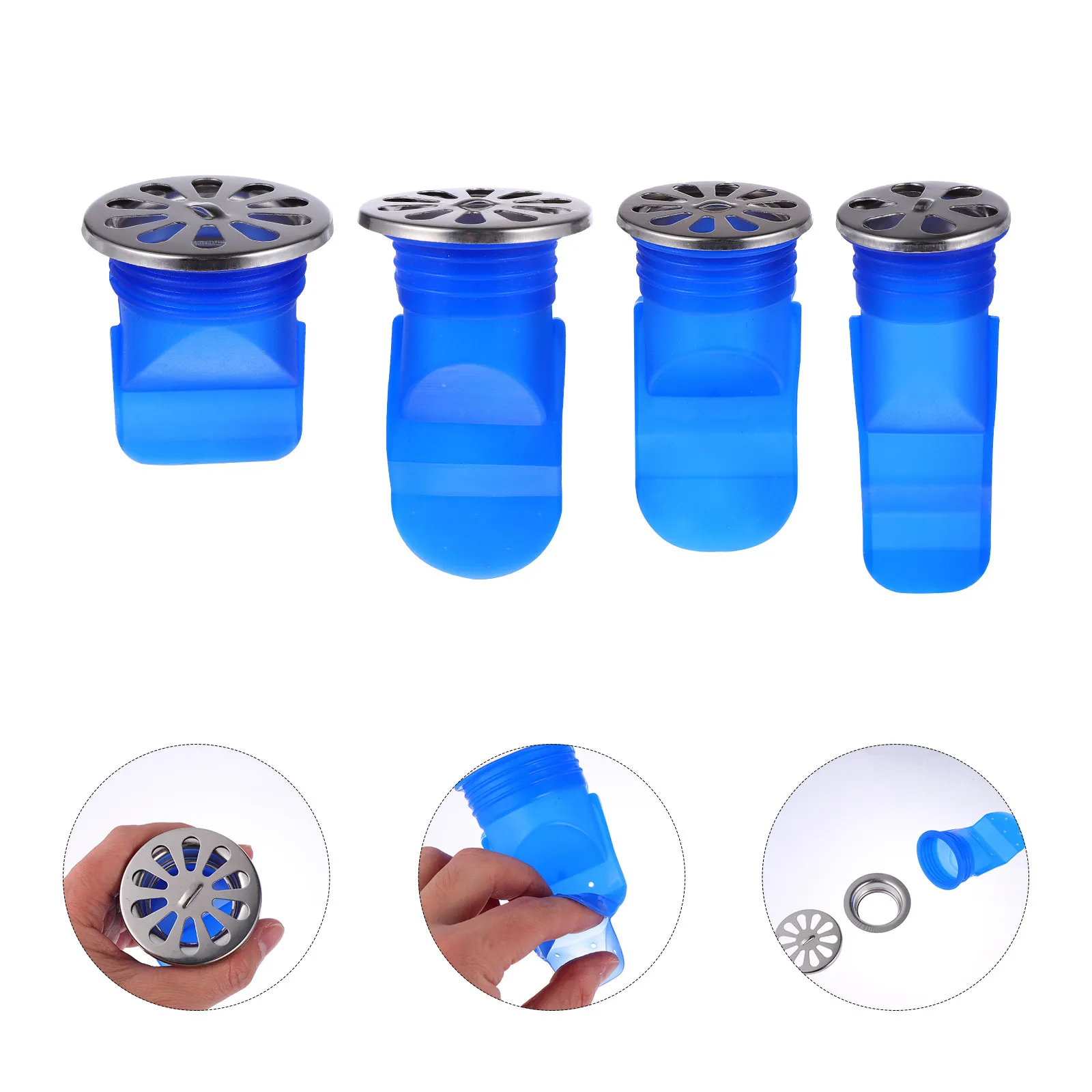 

4Pcs Floor Drain Core Silicone Seal Anti-Insect Odor for Bathroom Kitchen Shower Sewer Drain Cover Filter