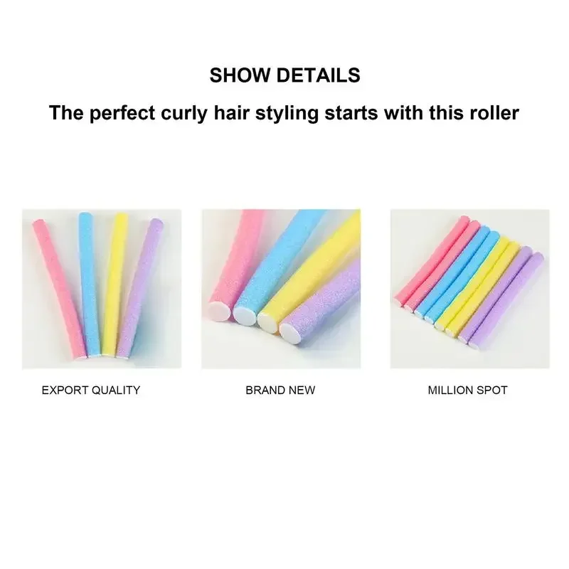 10pcs Flexible Hair Curling Rod Hair Curler Makers Soft Foam Bendy Twist Curls Flexi Rollers Styling Tools Hair Roller No Heat